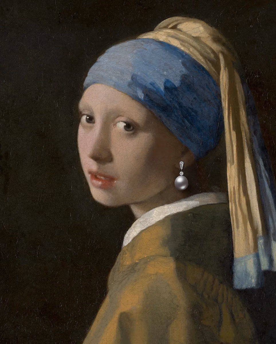 MIKIMOTO Turns Vermeer's Girl with a Pearl Earring Into Three Real Earrings