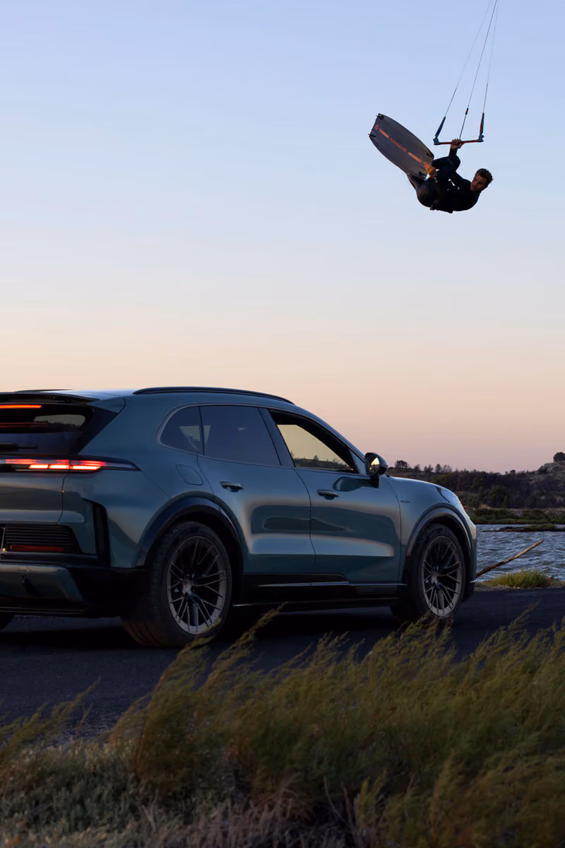 Porsche Turns Cayenne Turbo Electric's Horsepower Into a Kitesurfing Collection's Limited Run Number
