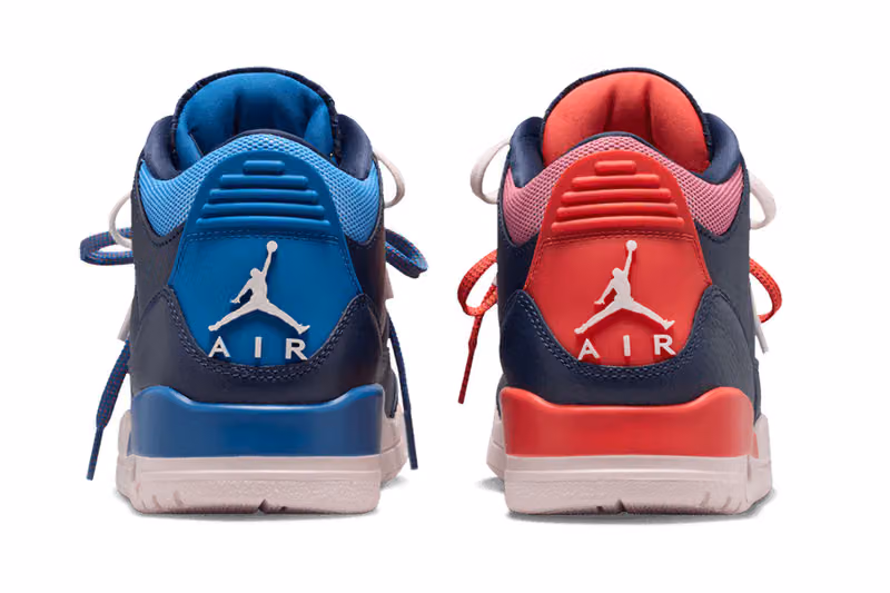 Air Jordan 3 'Sports Renaissance' mismatched pair featuring sweatshirt-style fabric on the tongue