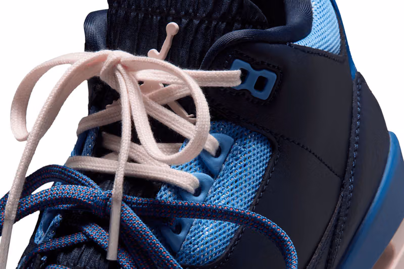 Air Jordan 3 'Sports Renaissance' mismatched pair featuring sweatshirt-style fabric on the tongue