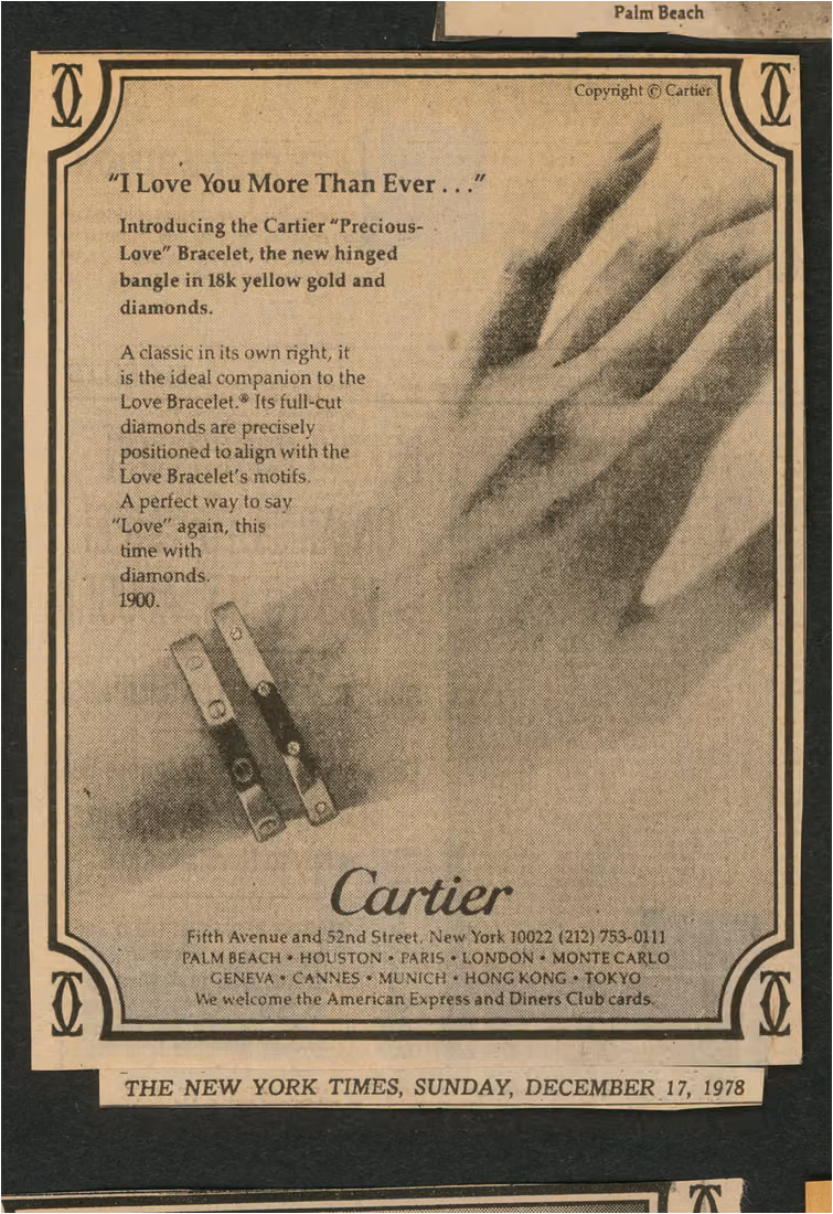 That Screwdriver Is Now in Your Own Hands: Cartier LOVE's Solo Statement, Half a Century On