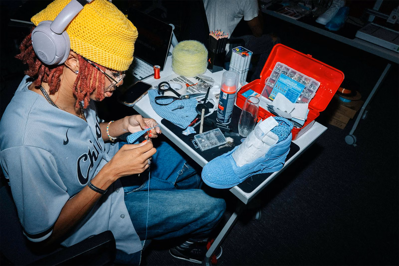 Stitch by Stitch, Reworking the Air Jordan 1: Chicago Workshop Crowns a Crochet Artist