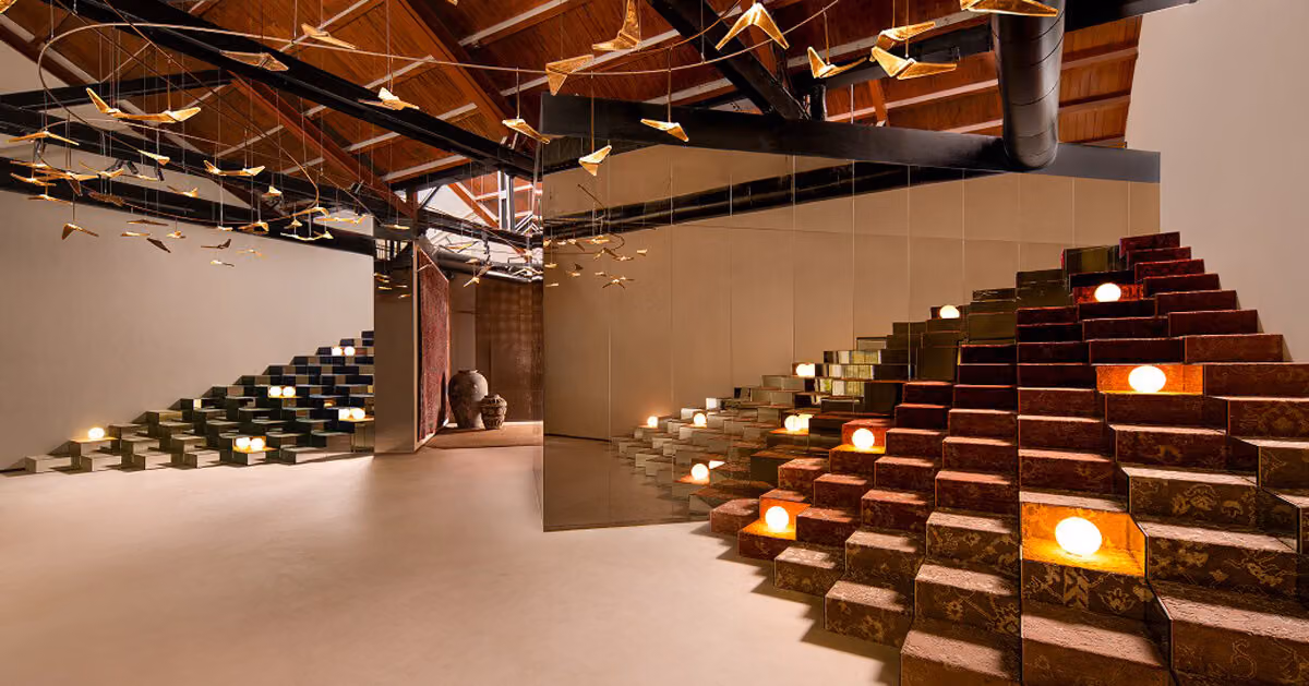 To Hide a Few Pillars, ROAR Accidentally Designed an Entire Showroom's Architectural Language