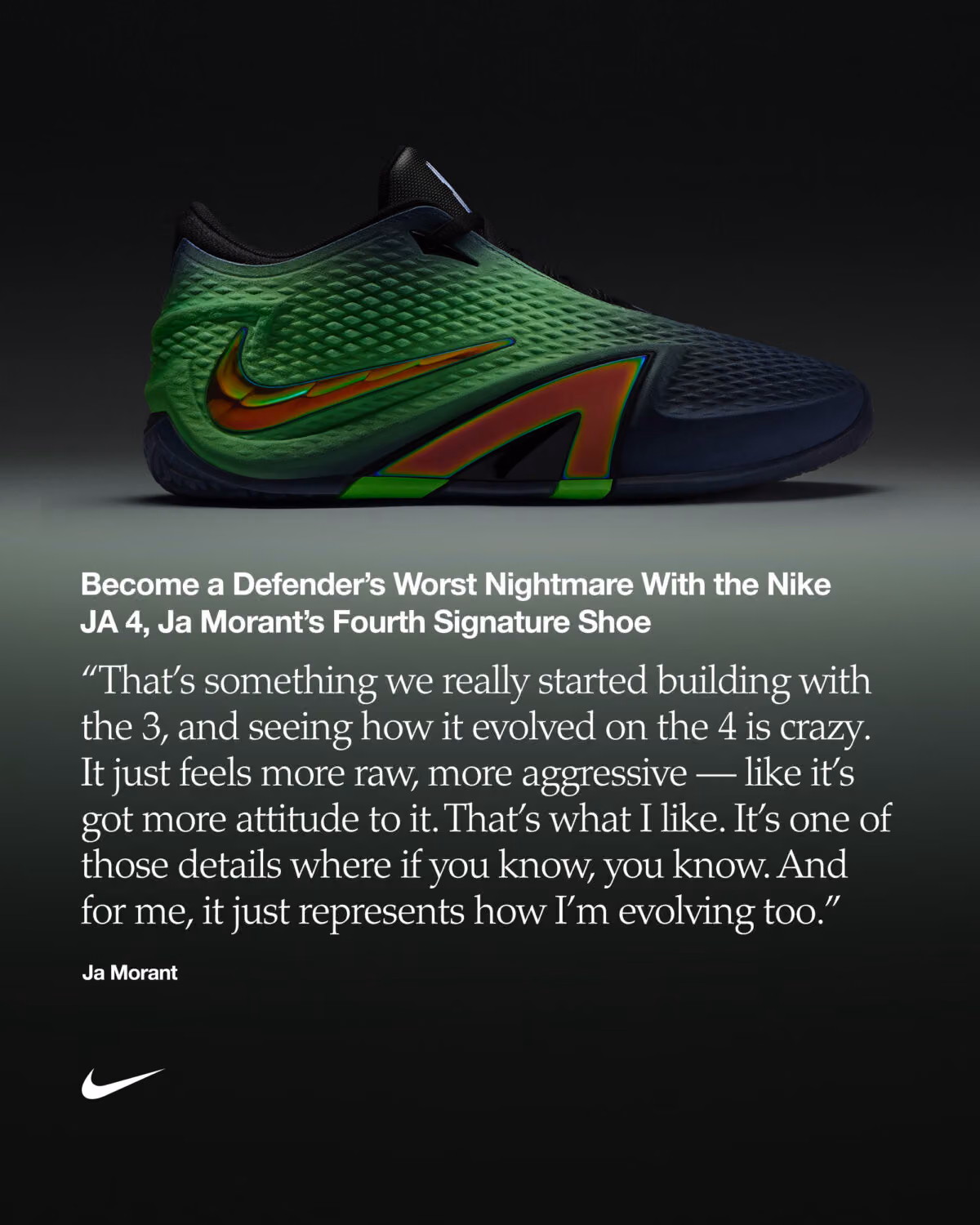 Nike Ja 4「Nightmare」曝光:Ja Morant 簽名鞋第四代訂 8 月上市