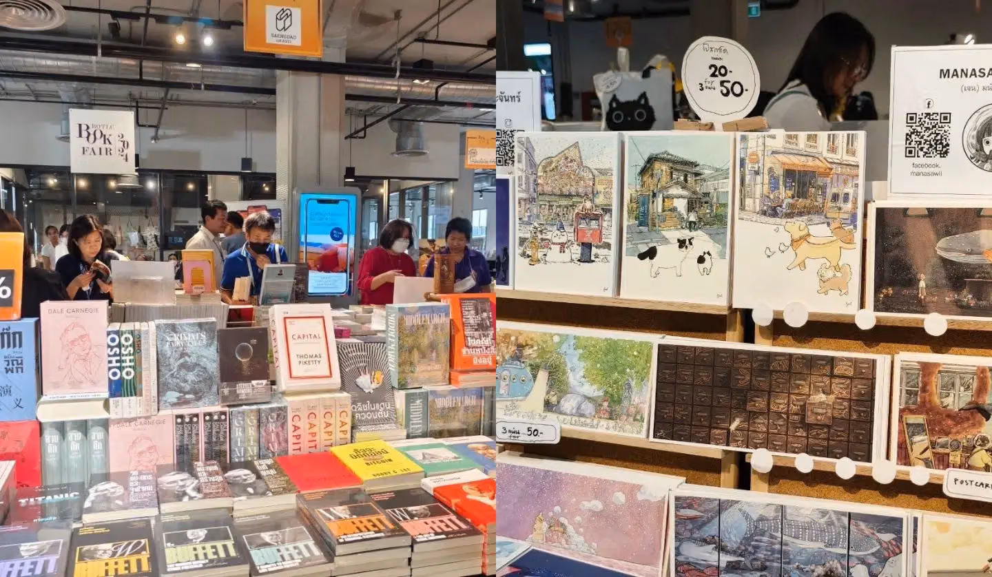 曼谷河畔書展辦一場書本盲約，順便把攤位食物端上桌