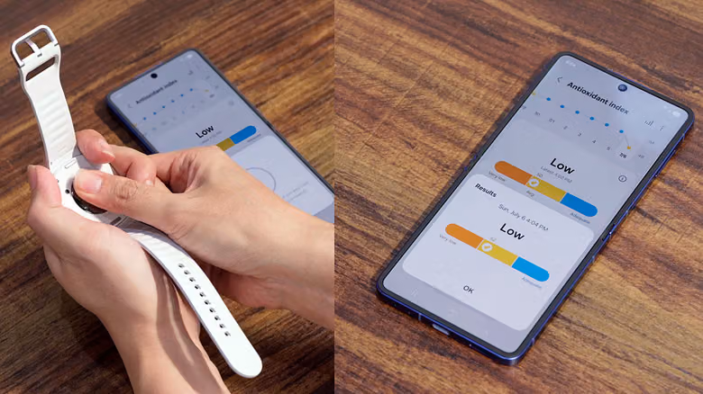 Galaxy Watch 8抗氧化指數:五秒姆指感測,測的其實是類胡蘿蔔素