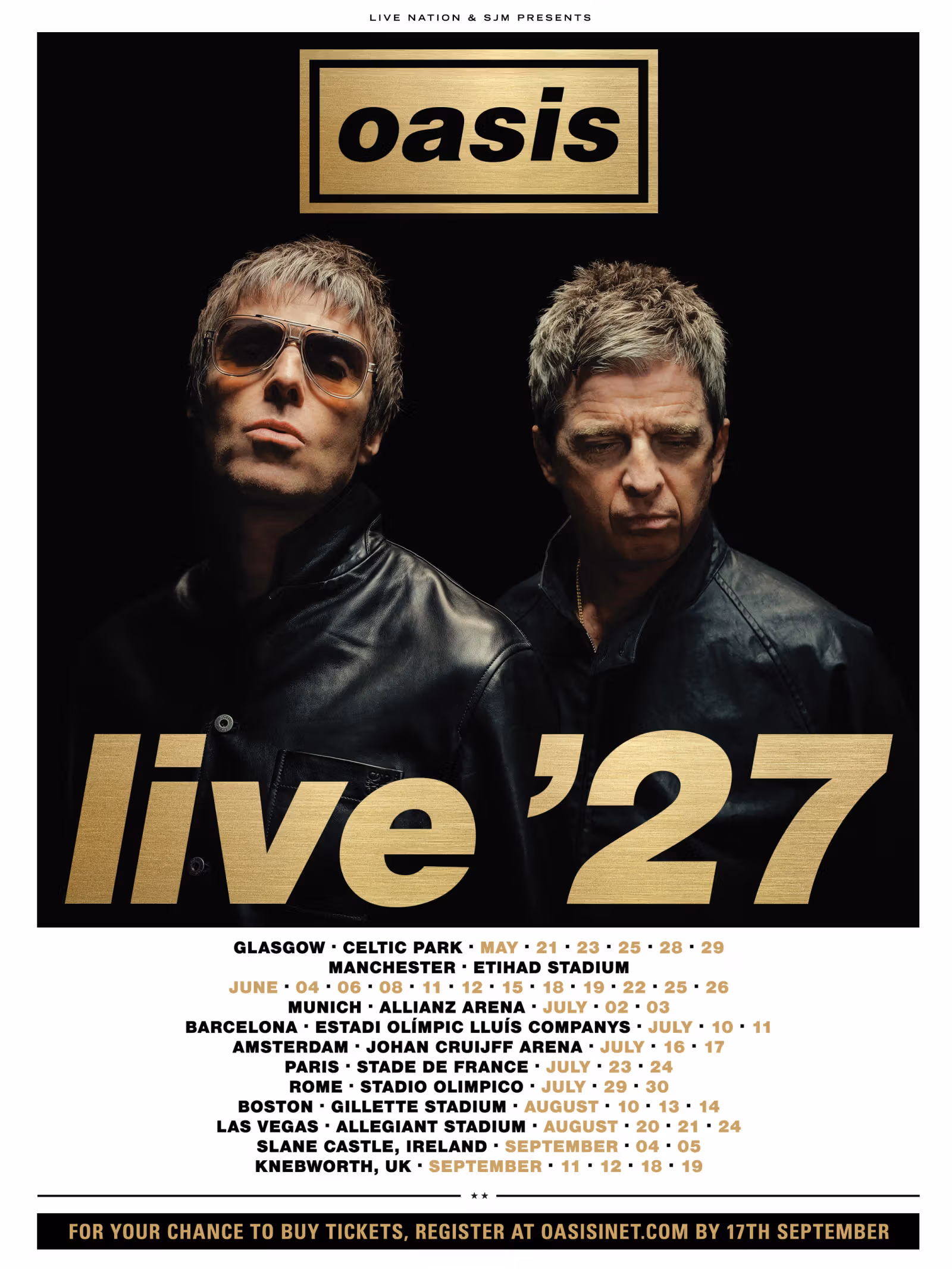 Oasis Announces 38-Date 2027 World Tour, With an 11-Night Manchester Homecoming Run