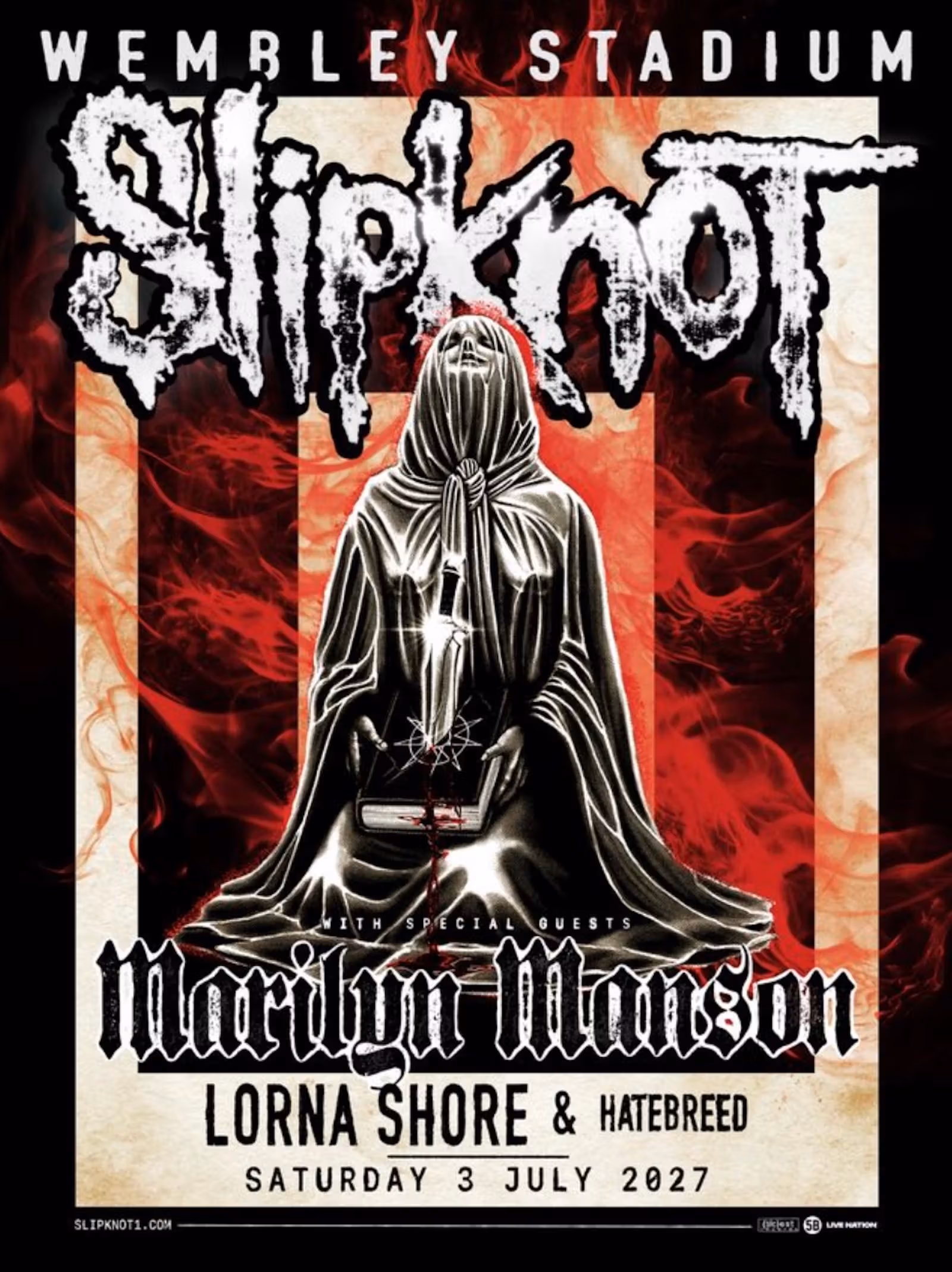 Slipknot ประกาศเปิดทัวร์ปี 2027 ที่สนามเวมบลีย์ พร้อมทัพเสริม Manson และ BMTH