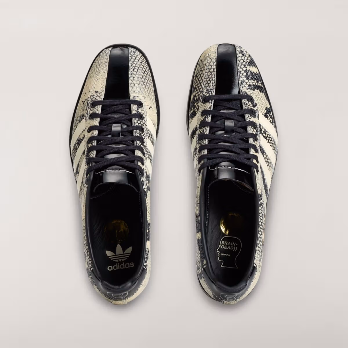 Brain Dead x adidas Samba Bowling「Snakeskin」、三本線スニーカーが蛇柄を纏う