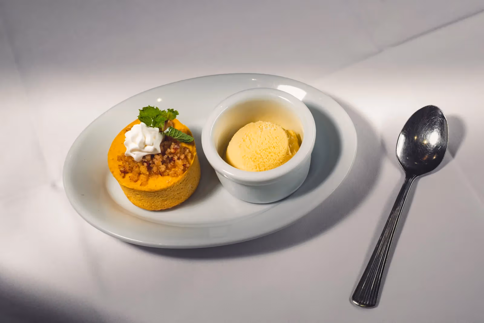 Garlic conch paired with artichoke dish from the autumn set menu