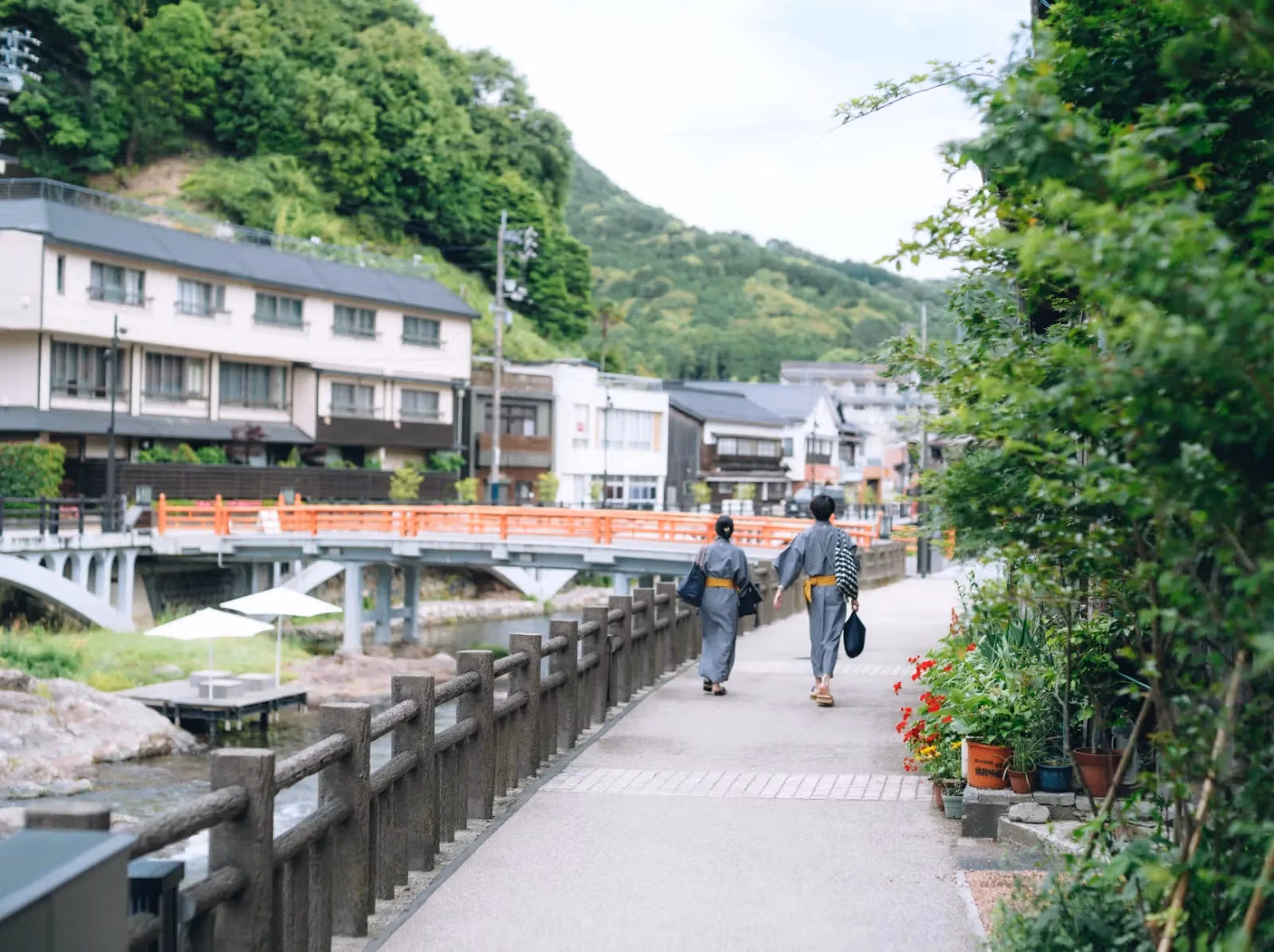 長門湯本温泉の街並み