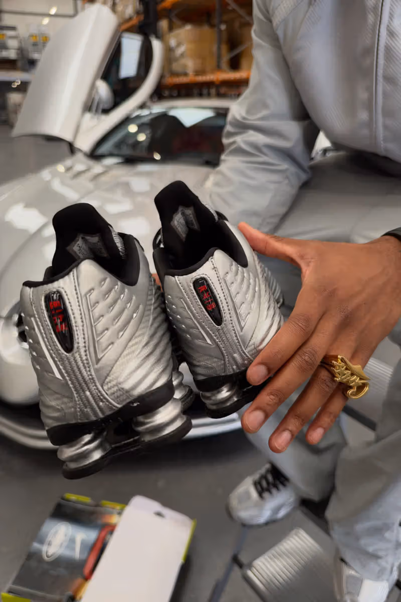 เส้นสายด้านข้างตัวรองเท้า Shox R419 สีเงิน