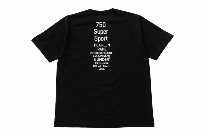 Back lettering on the black short-sleeve top