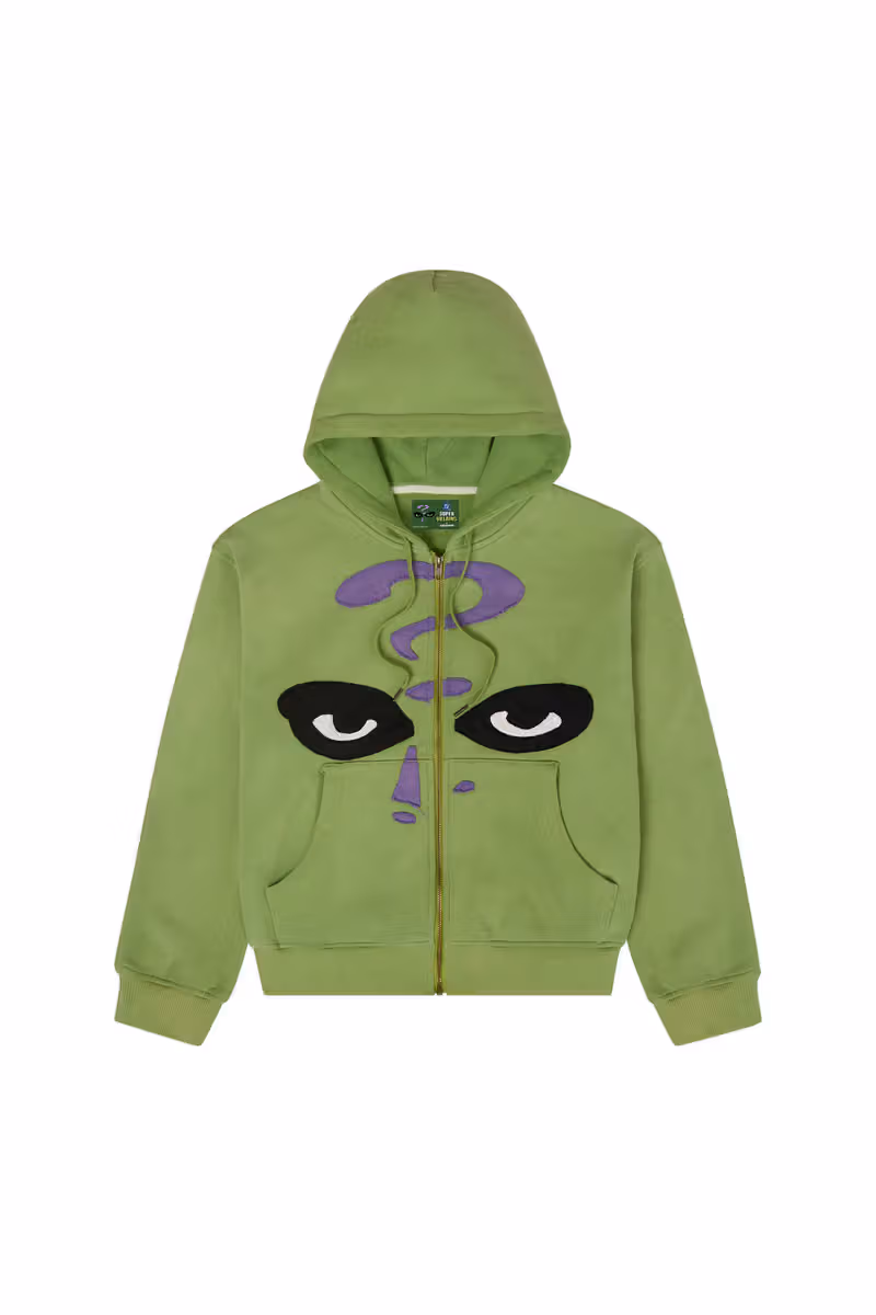 Riddler 테마 얼굴 그래픽 후디