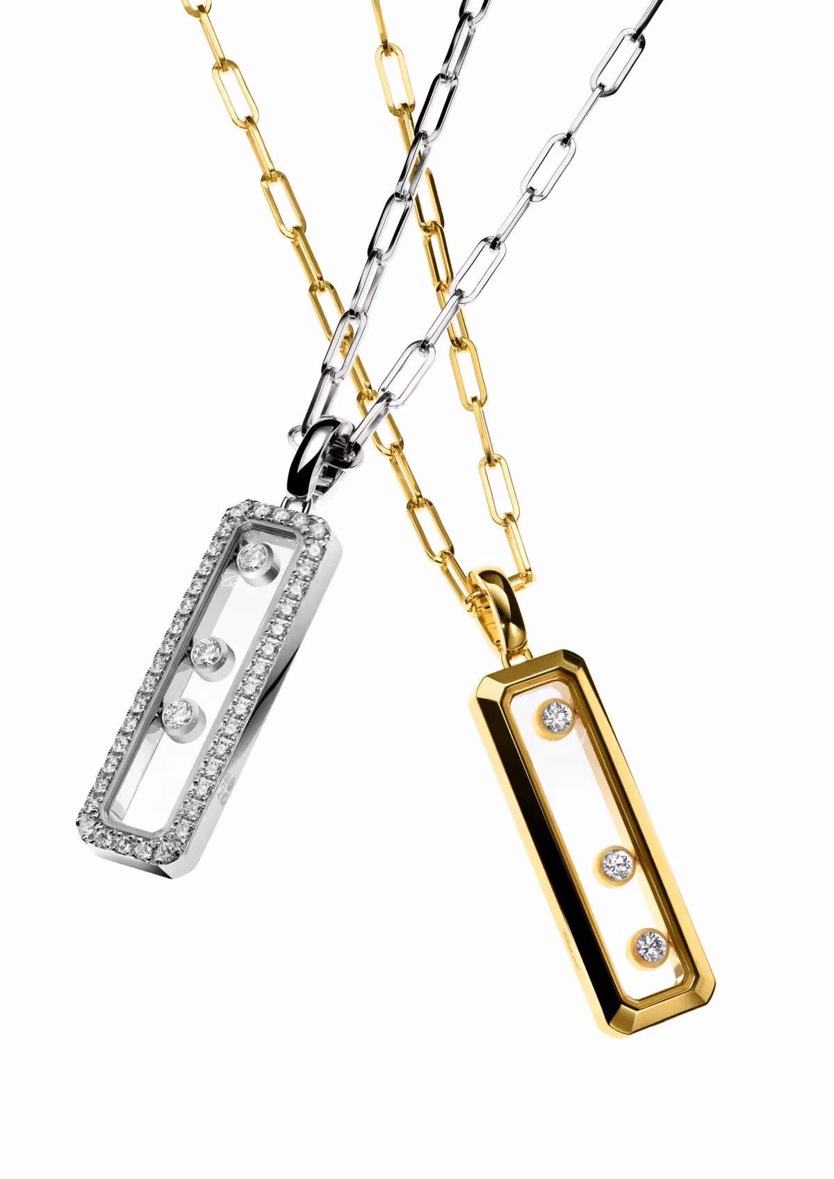 Metallic color options for Chopard sliding diamond necklace