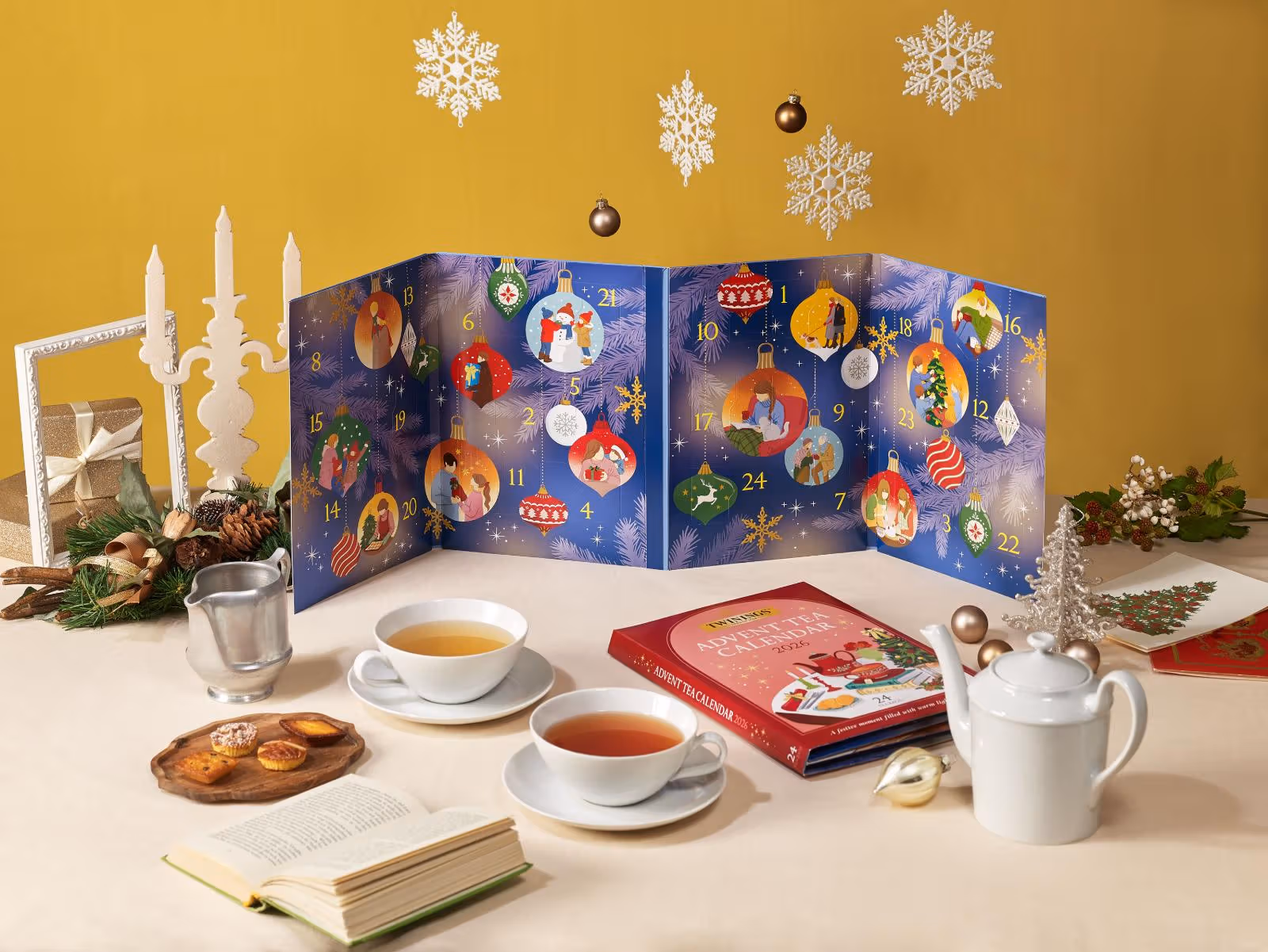Twinings calendar book style packaging unfolded