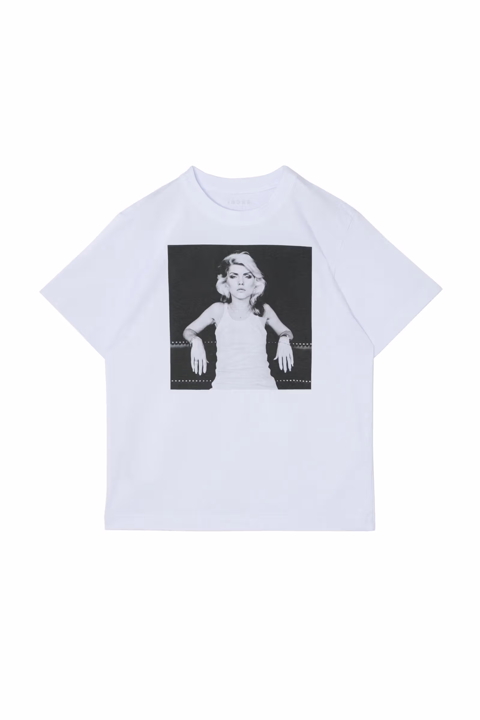 เสื้อยืดแนวตั้ง Deborah Harry สีขาว sacai ด้านหน้า