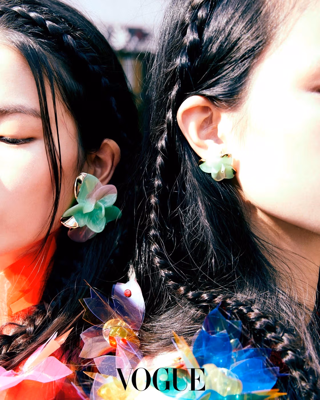 Susan Fang earrings and head styling