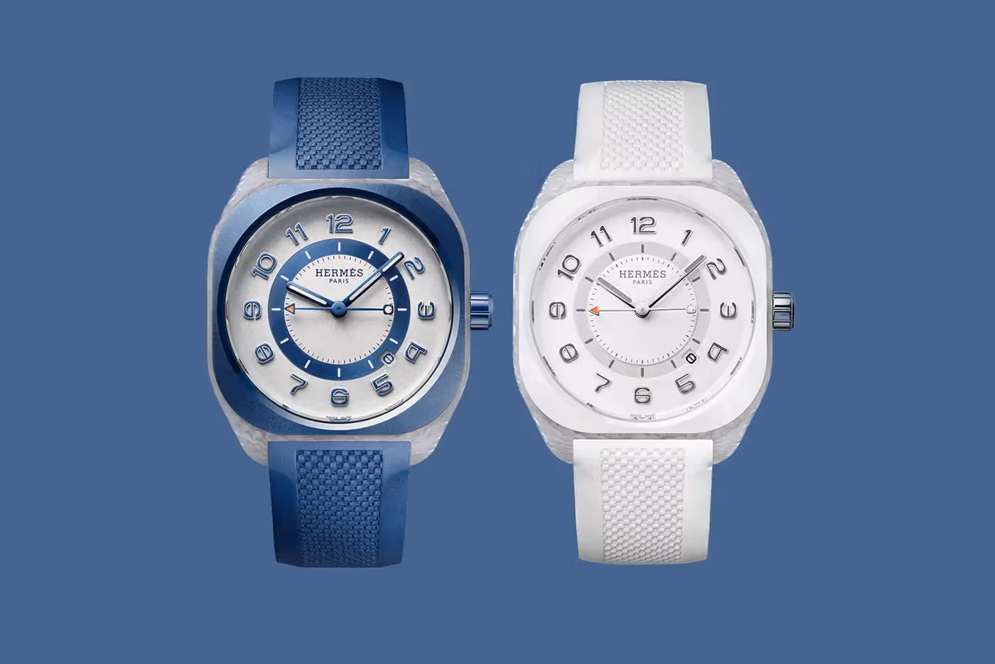 เปรียบเทียบ Hermès H08 รุ่นสีน้ำเงินและสีขาว