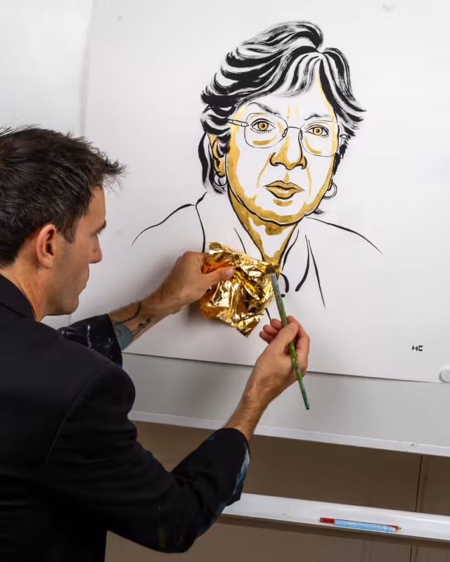 人物画の金色の素材と線