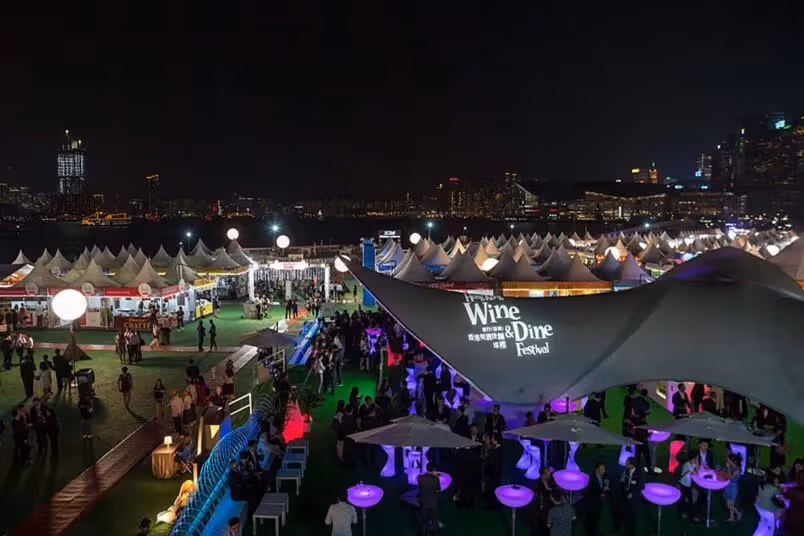 Festival lights beside Victoria Harbour; event imagery is for reference