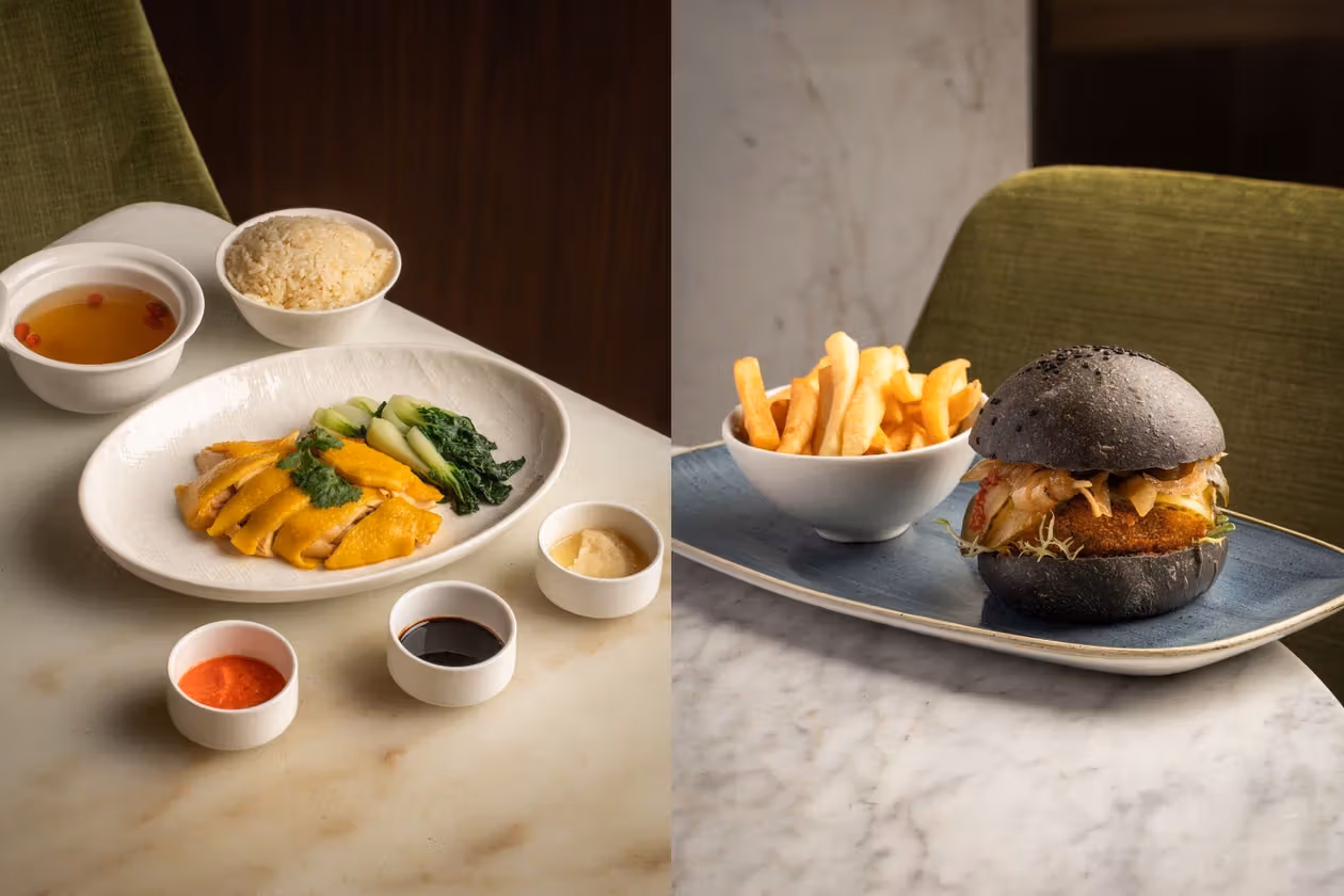 THE CHATER 公開菜單的雞飯與漢堡圖像