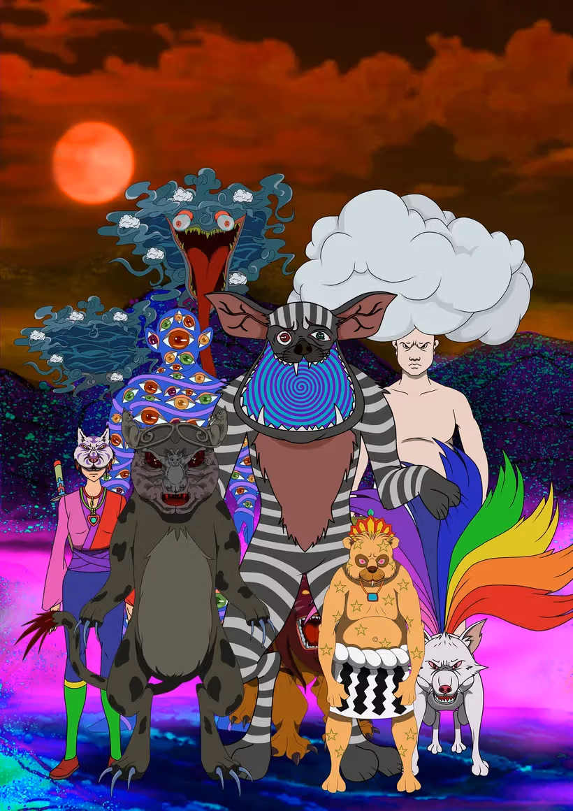 Ho Tzu Nyen โปสเตอร์ Night March of Hundred Monsters ไม่ระบุปี