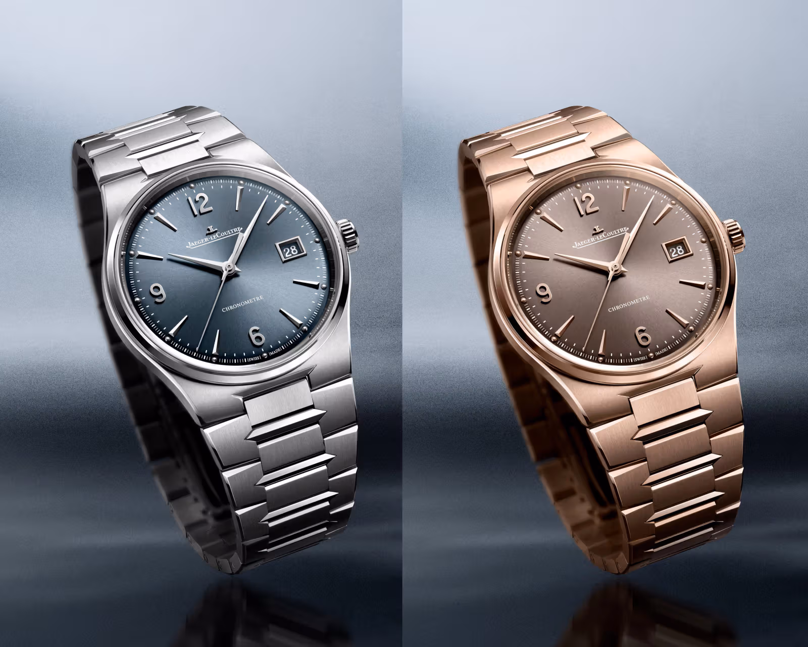 Master Control Chronometre Date的兩種材質與錶盤呈現