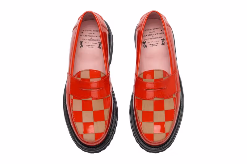 Ellis Penny Loafer แดงมุมบนพร้อมพื้นในชมพู