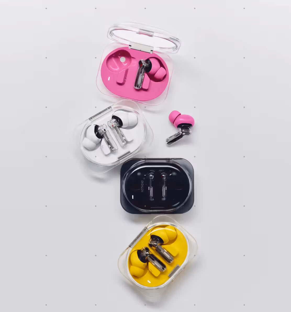 Ear (3a) extends its true-wireless design through different colors.