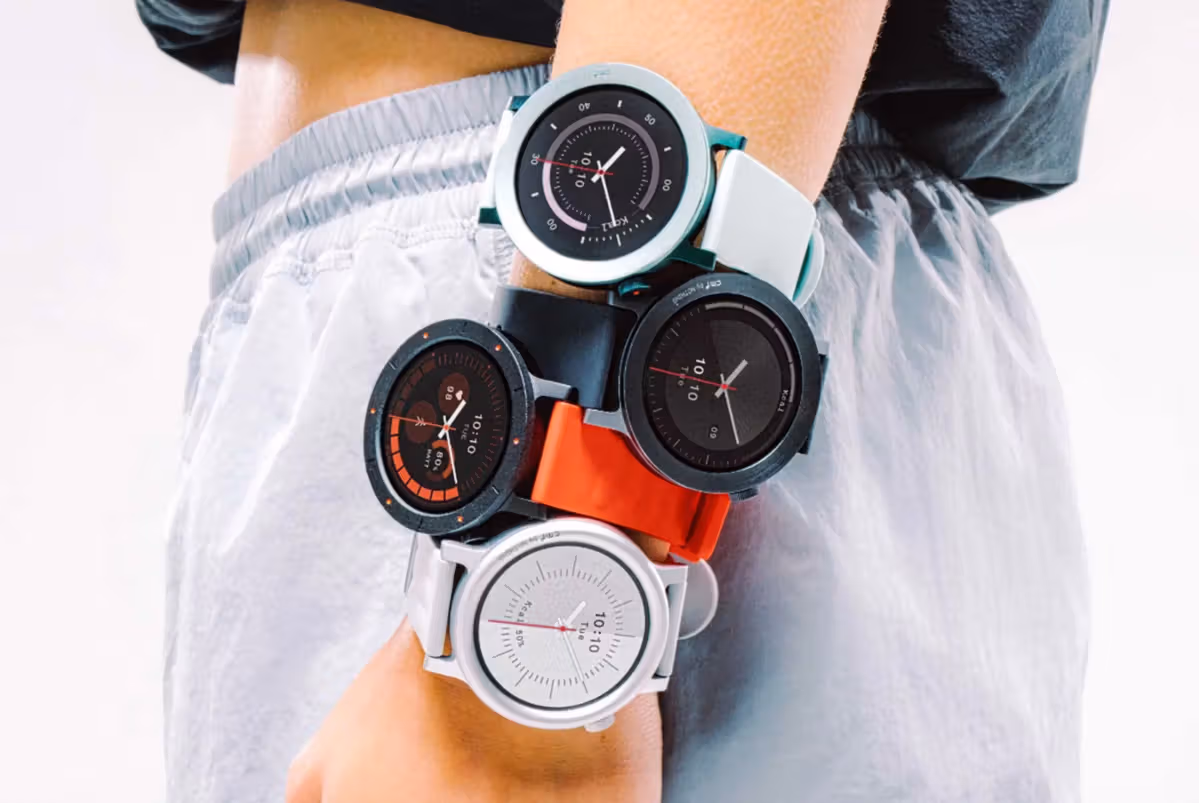 CMF Watch 3 Pro combines a circular face with different strap colors.