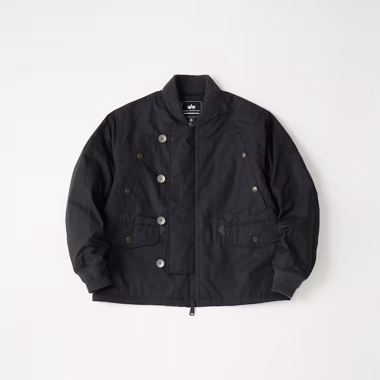 ด้านหน้า WINDSTOPPER FLIGHT JACKET สีดำ