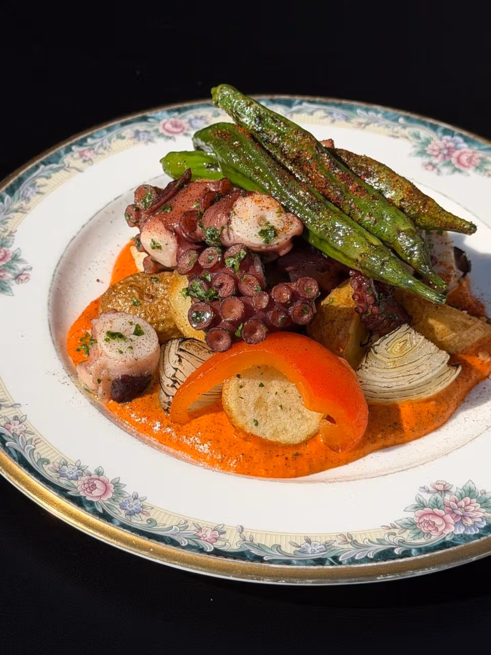 Fish Culture brings seafood and vegetables together on a plate.