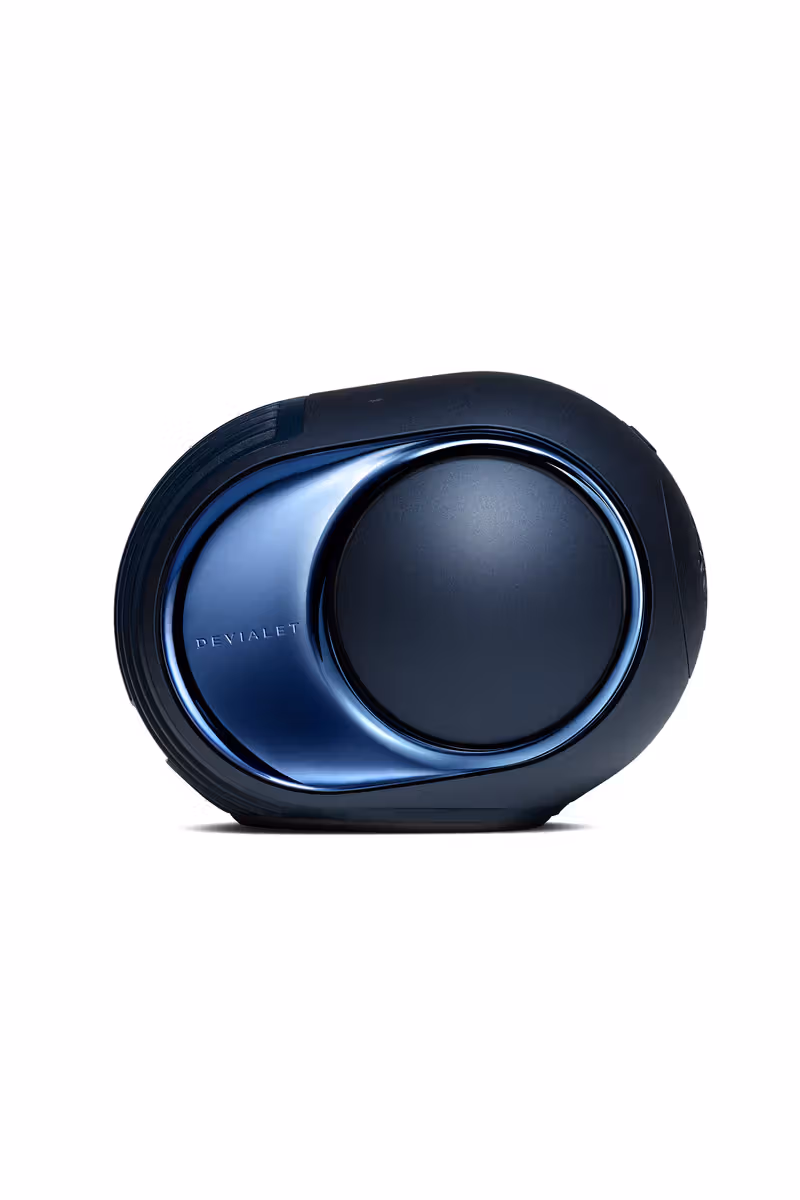 Devialet Pulse Blueのサイドパネルと青い外装