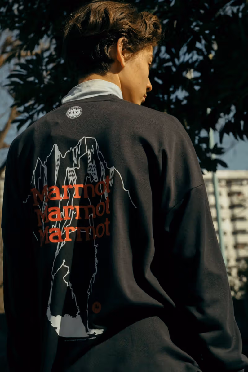 ด้านหลังเสื้อกราฟิกดำ Marmot CCC
