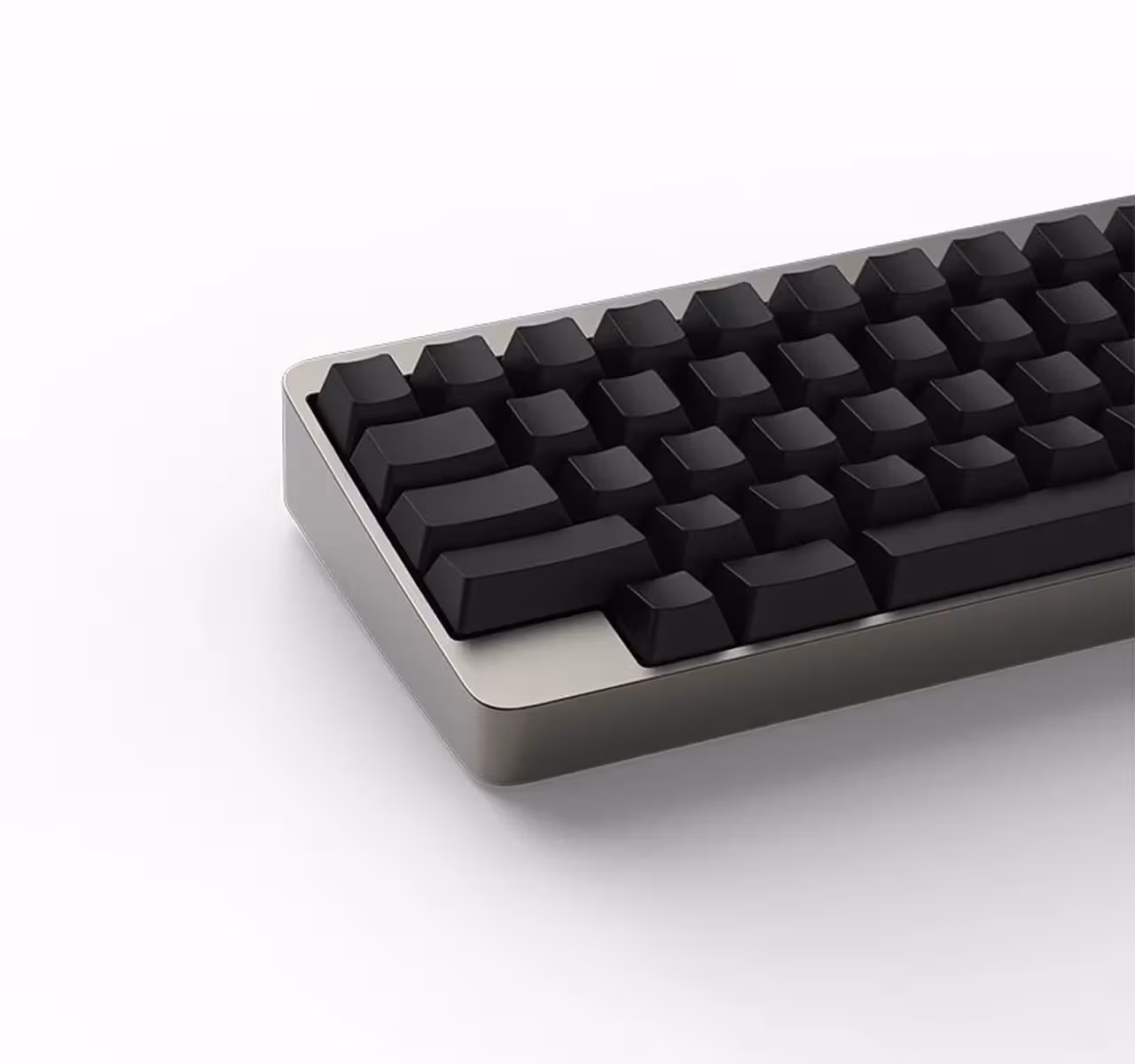 ภาพใกล้มุมอะลูมิเนียมและคีย์แคป HHKB Professional Elite