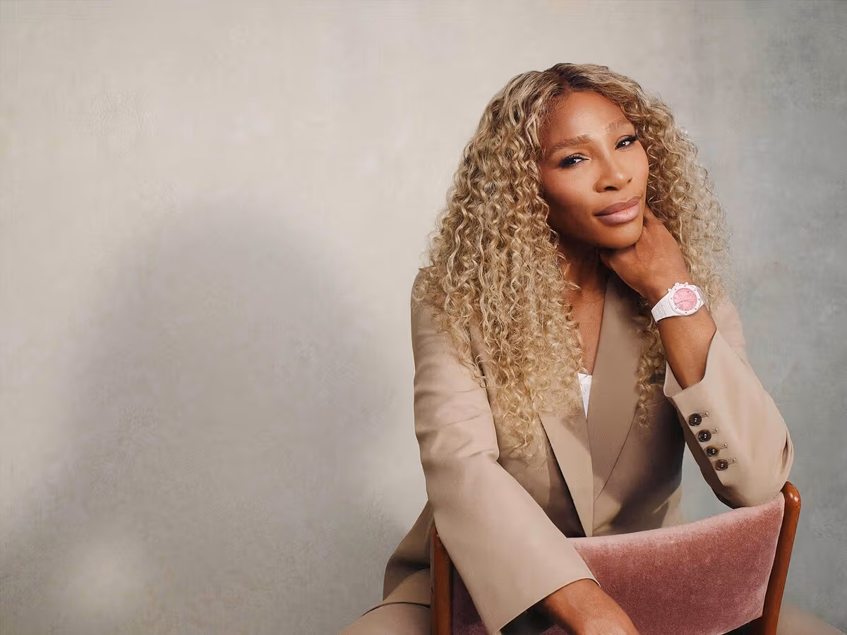 Serena Williams佩戴與Audemars Piguet共同打造的38毫米限量計時碼錶。