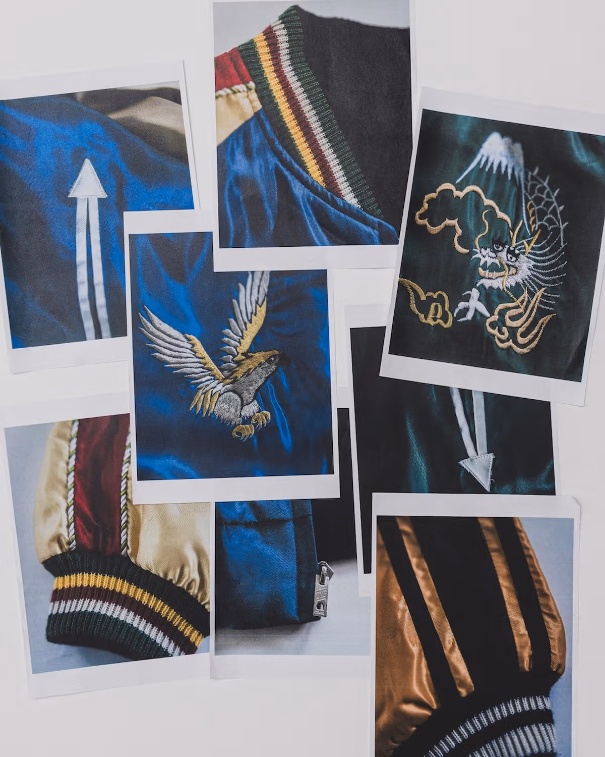 Crazy Souvenir Jacket embroidery and rib detail collage