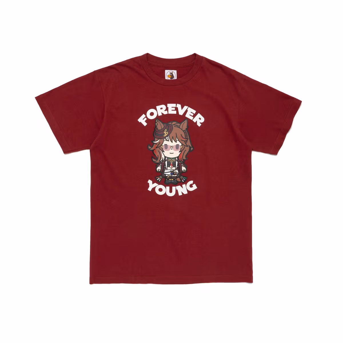 バーガンディーのフォーエバーヤングTシャツ正面