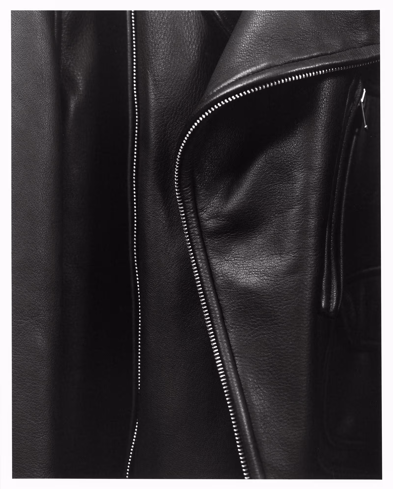RACCAGNI silver-coloured zipper and black leather detail