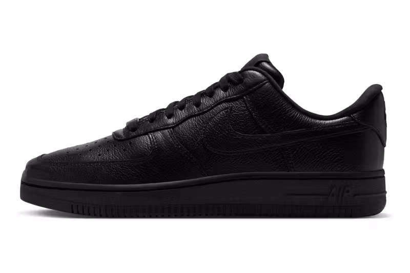 JF7766-001 black square-toe Air Force 1 side