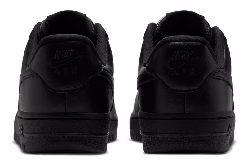 All-black square-toe Air Force 1 heels