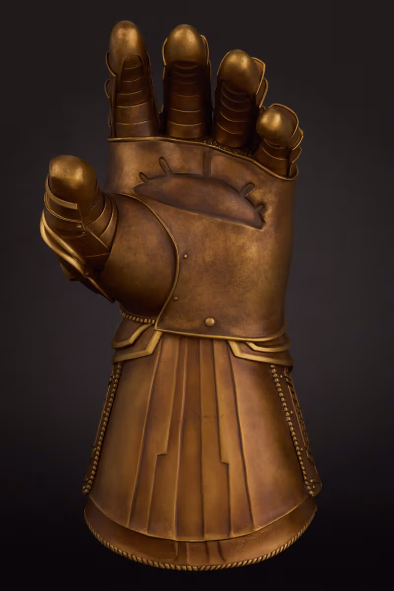 รูปฝ่ามือถุงมืออินฟินิตีอัญมณีจำลอง Marvel