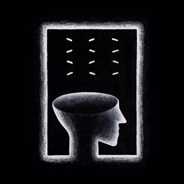 Black-and-white head silhouette on JJJ’s MAKTUB album cover