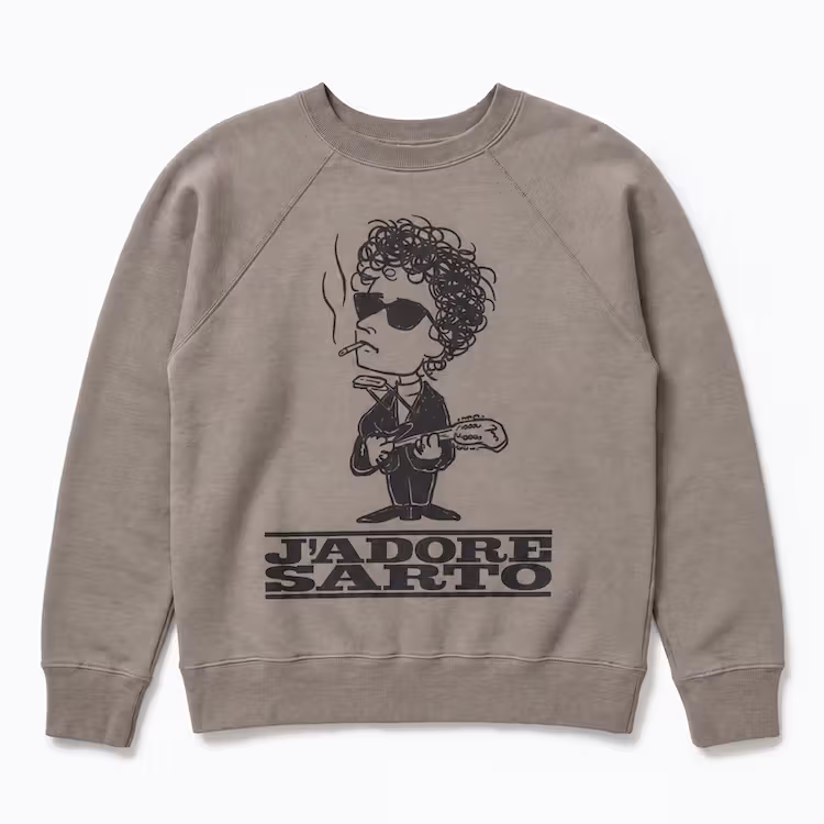 Guitar character on the front of the ATOM sweatshirt