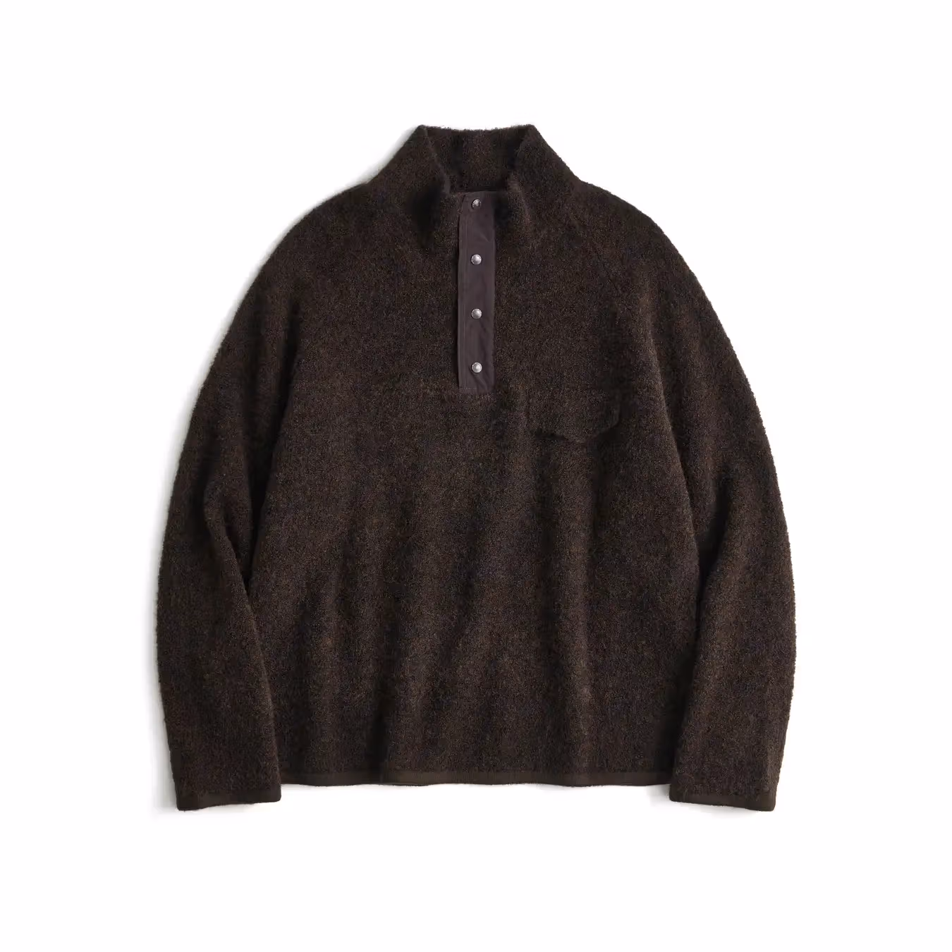 Front view of the dark-brown ROCHE; its chest flap is decorative, with no storage function.