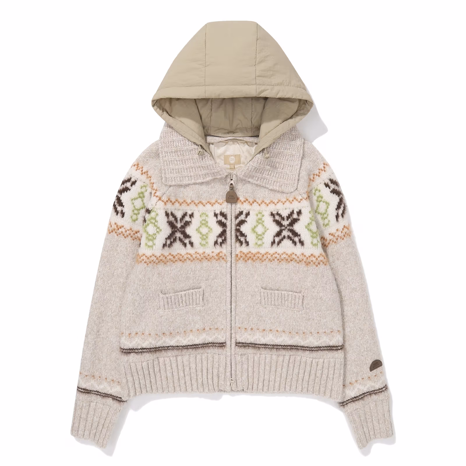 크림색 W HOODED NORDIC CARDIGAN 제품 사진. 대만 가격 NT$5,980.