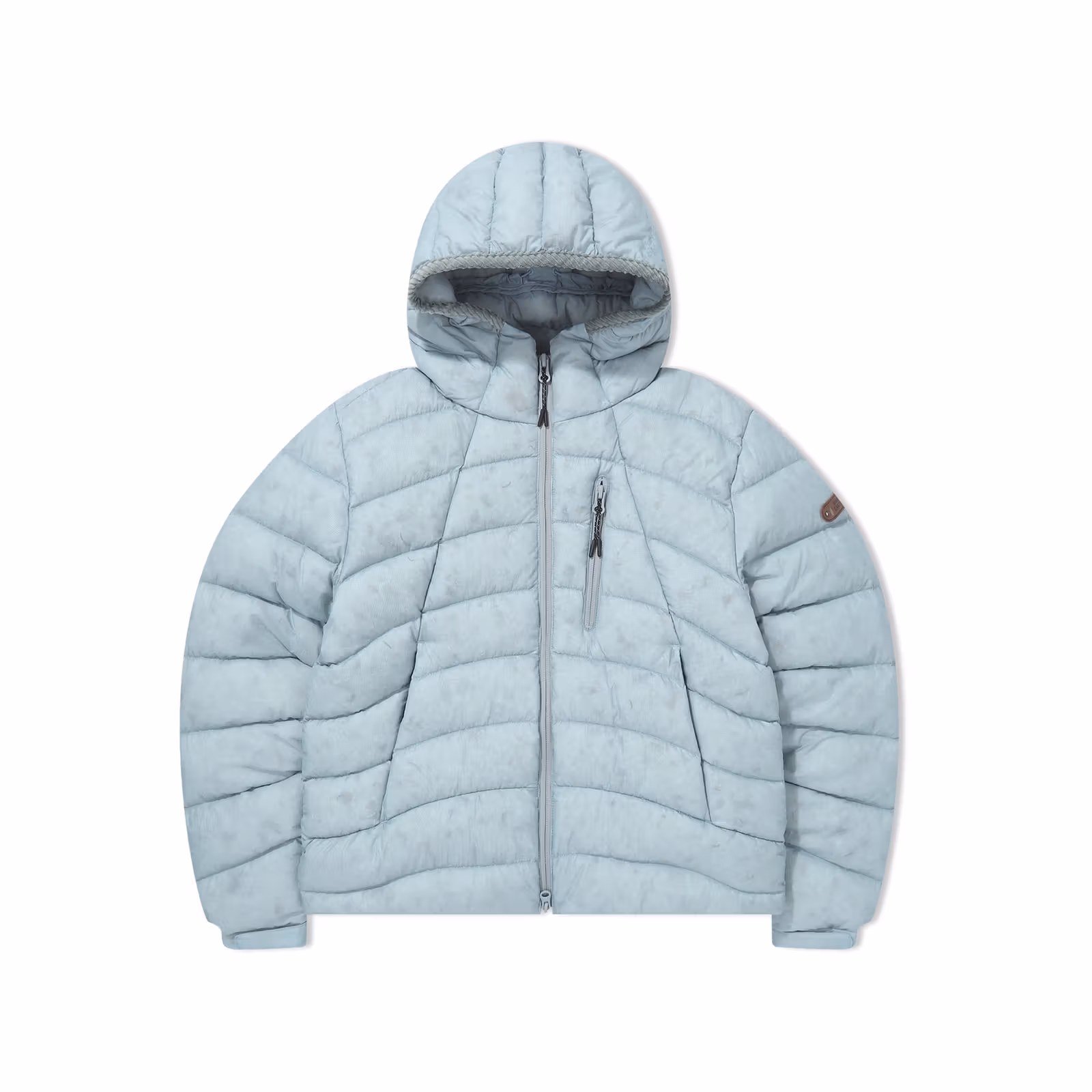 연한 파란 W LIGHT WEIGHT GOOSE DOWN 제품 사진. 대만 가격 NT$6,380.