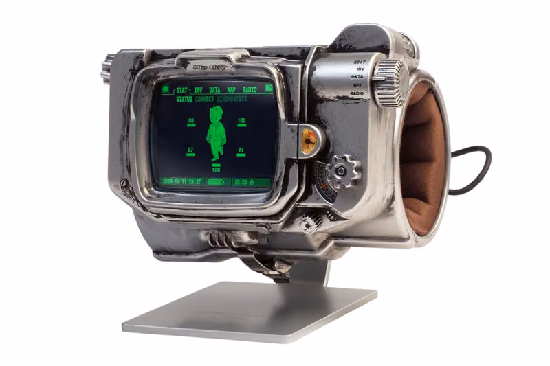 This Fallout Pip-Boy Replica Doesn't Just Strap to Your Wrist — It Doubles as a Desk Clock